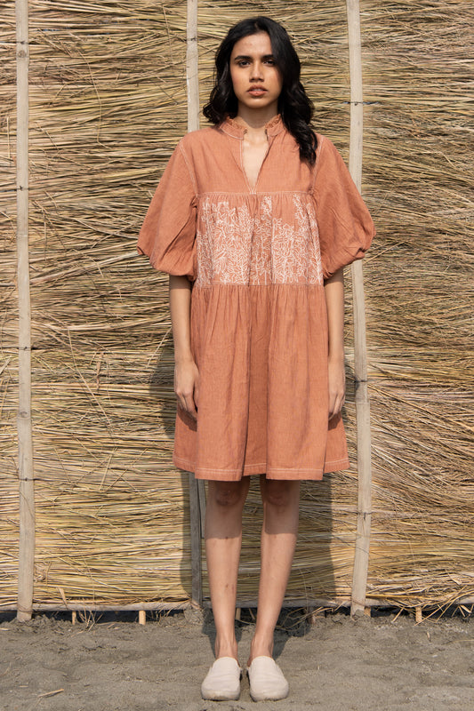 Jess Brown Short tiered dress