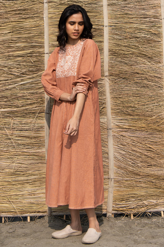 Linda Panel dress Brown