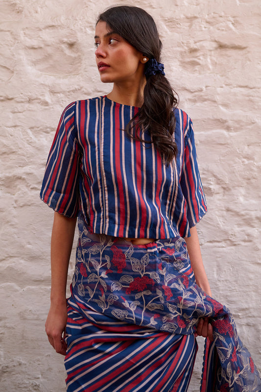 Striper viscose tabby blouse