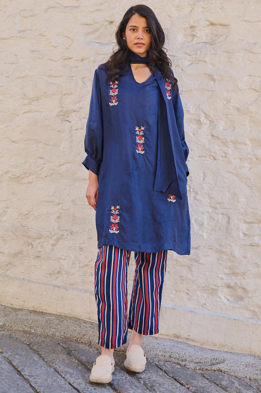 Pony viscose tabby tunic navy blue