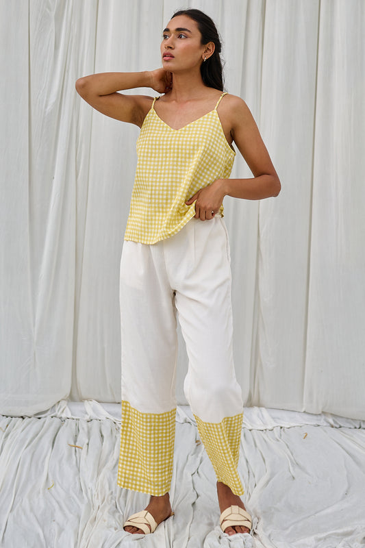 CARLY CHECKS 100% cotton trousers