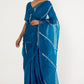 Silk organza dotted pleats saree