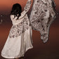 Hand block printed stole ivory