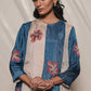 Nell Set (Nell Kurta+Carly Striped Trousers+Silk Organza Dupatta)