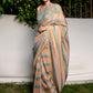 Silk organza multi stripes saree
