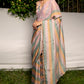 Silk organza multi stripes saree