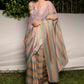 Silk organza multi stripes saree