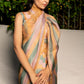 Silk organza multi stripes saree