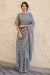 Viscose tabby hand embroidered saree teal