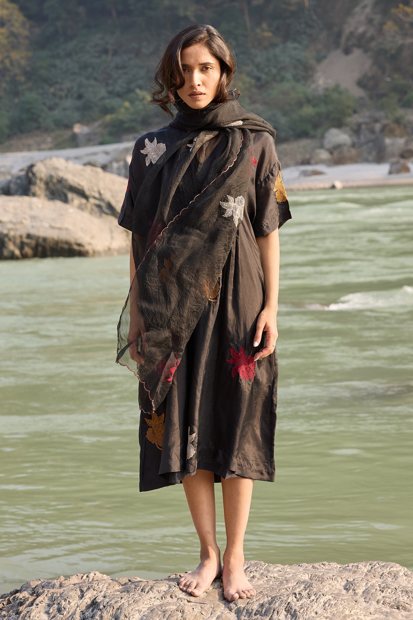 Silk organza stole
