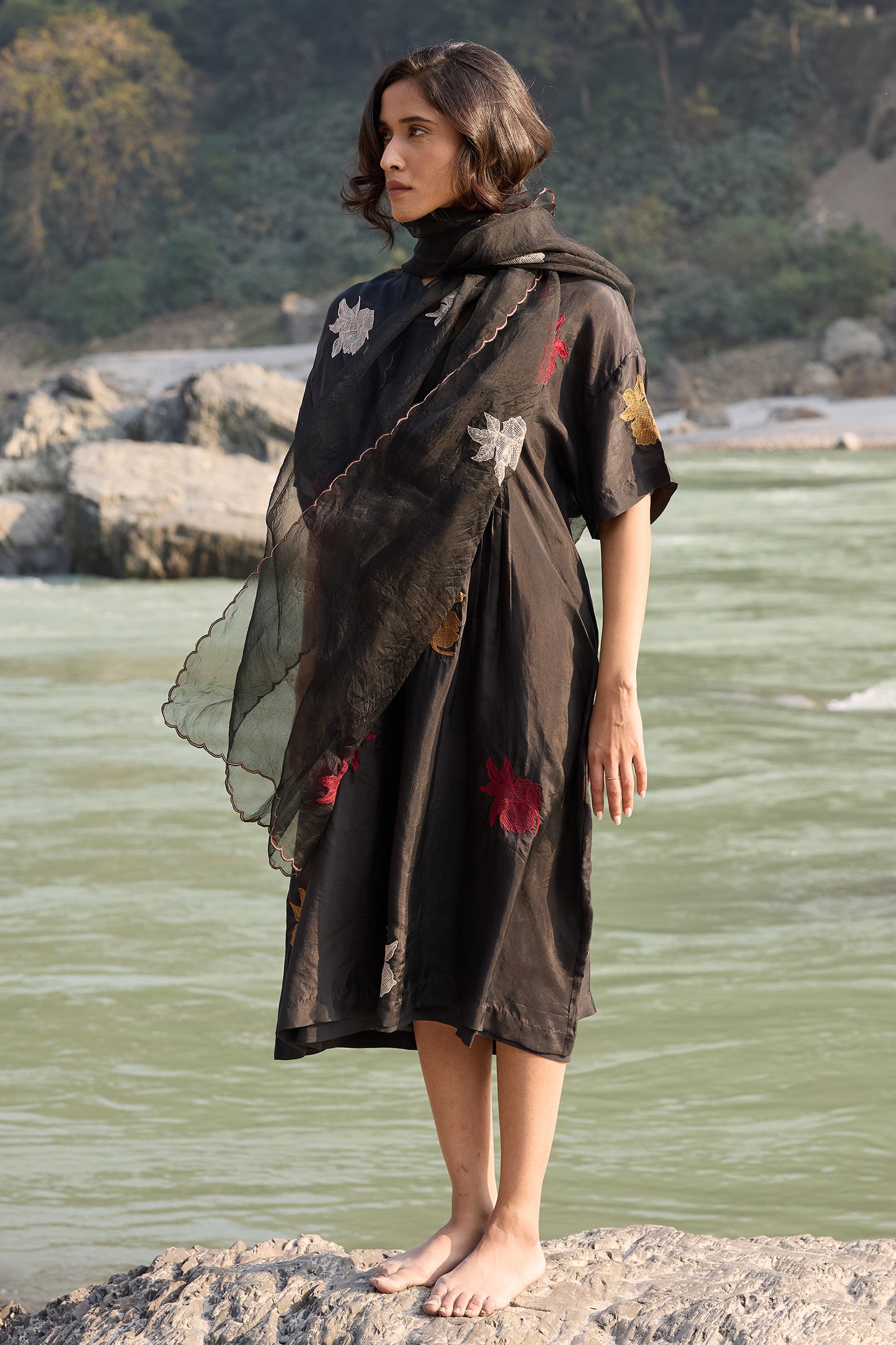 Silk organza stole