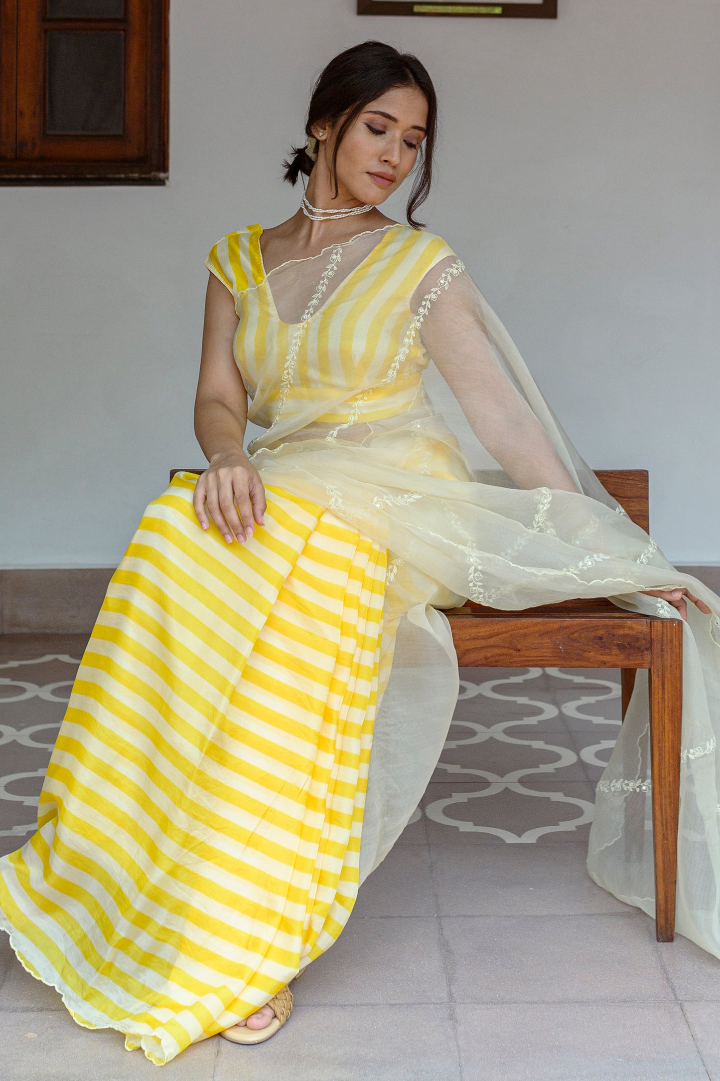 Silk organza saree
