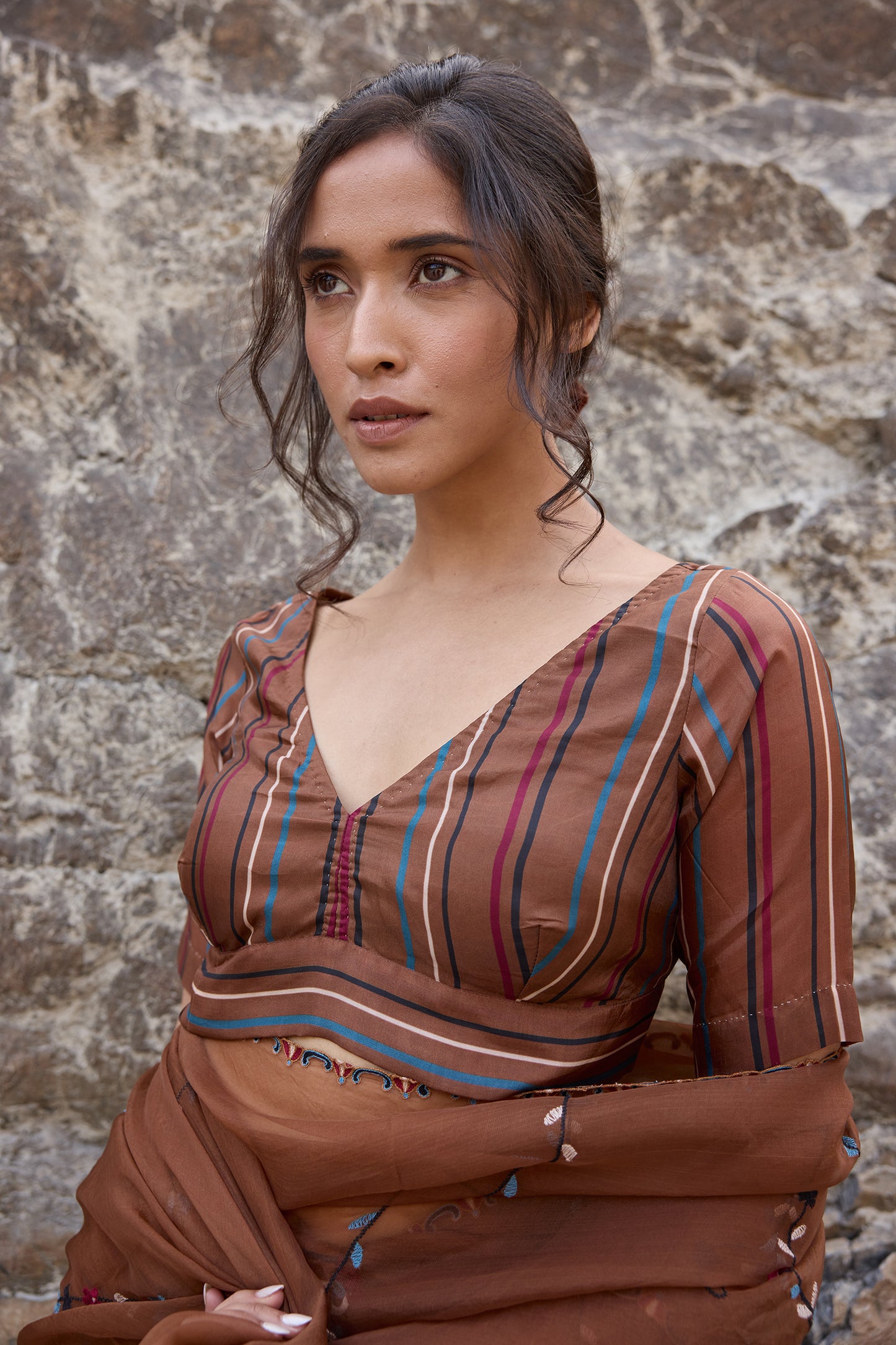 Back open blouse