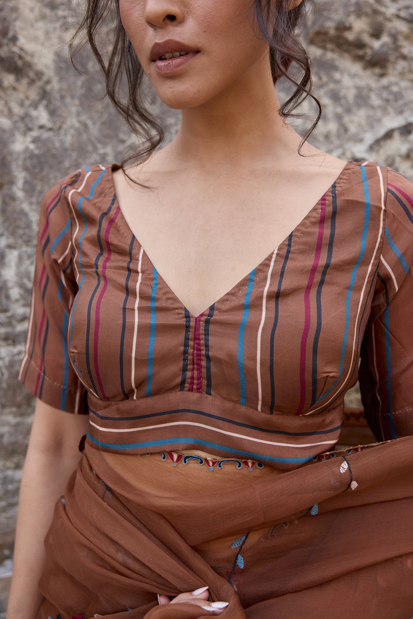 Back open blouse