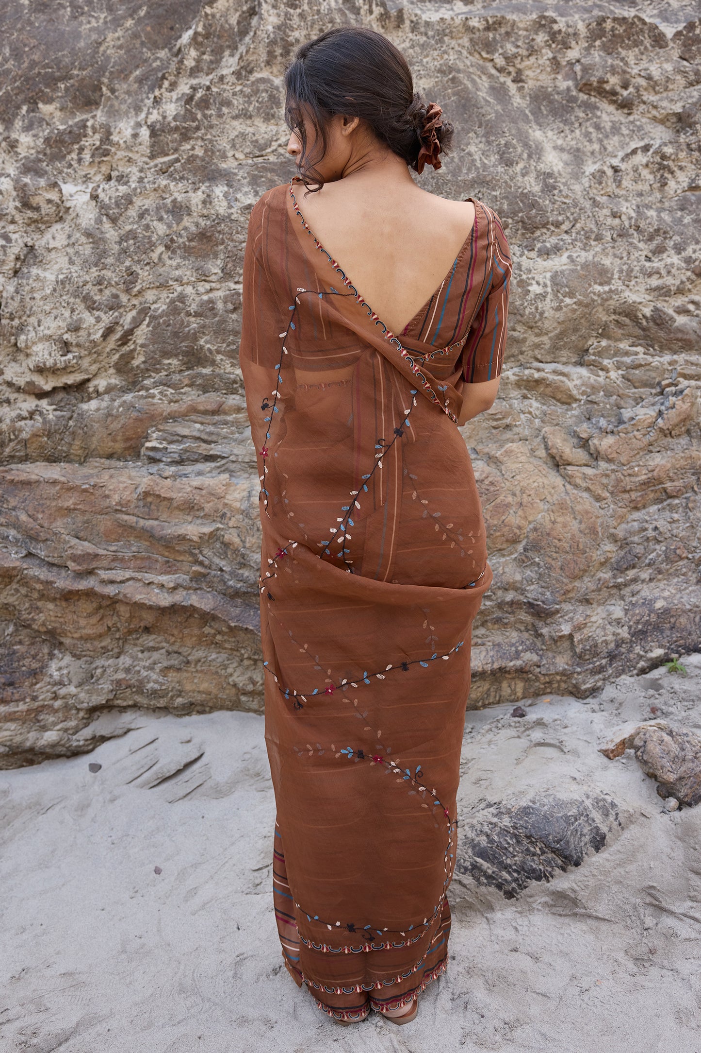 Silk organza saree set(saree+blouse)