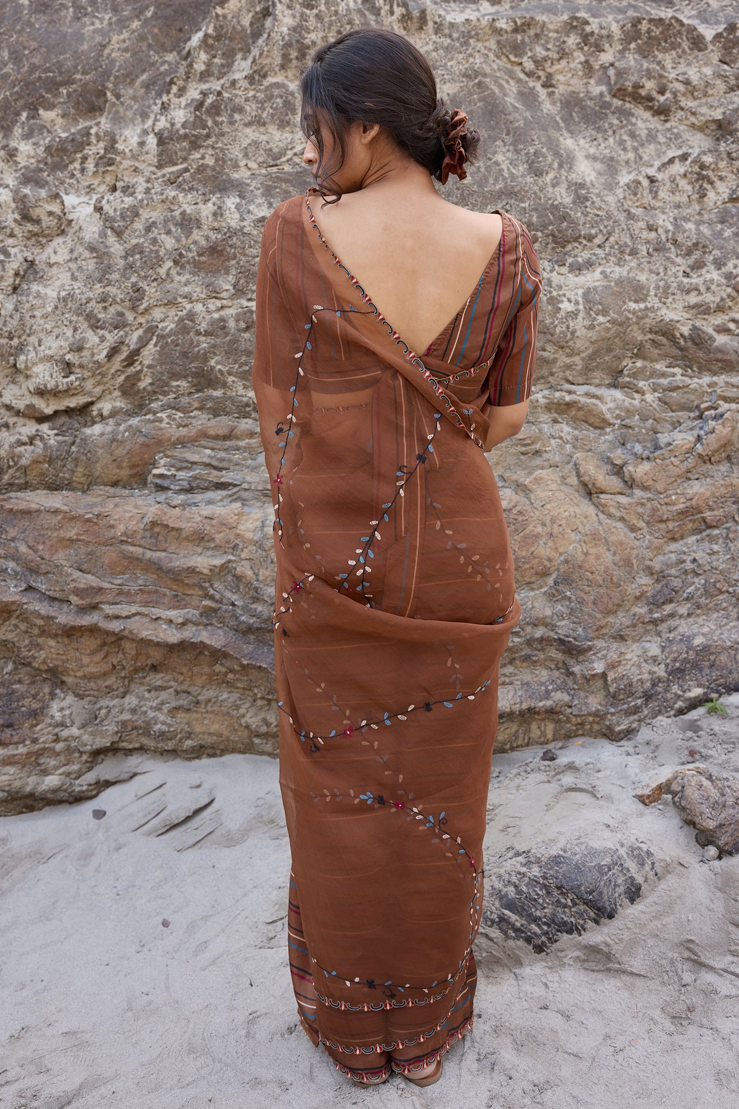 Back open blouse