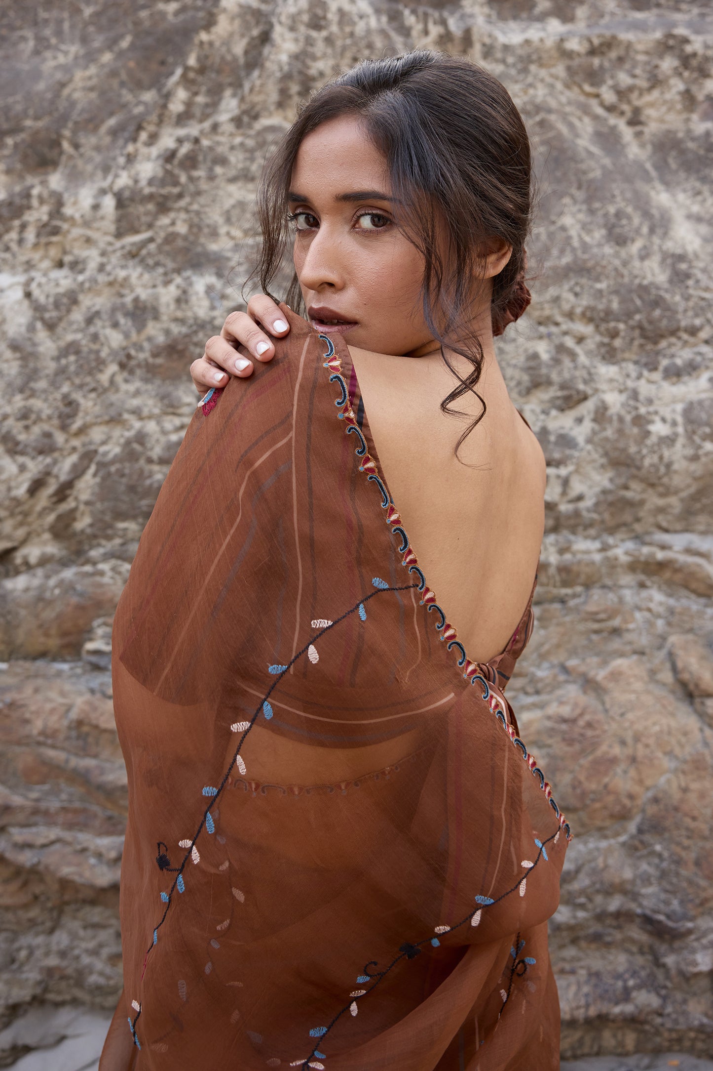 Back open blouse