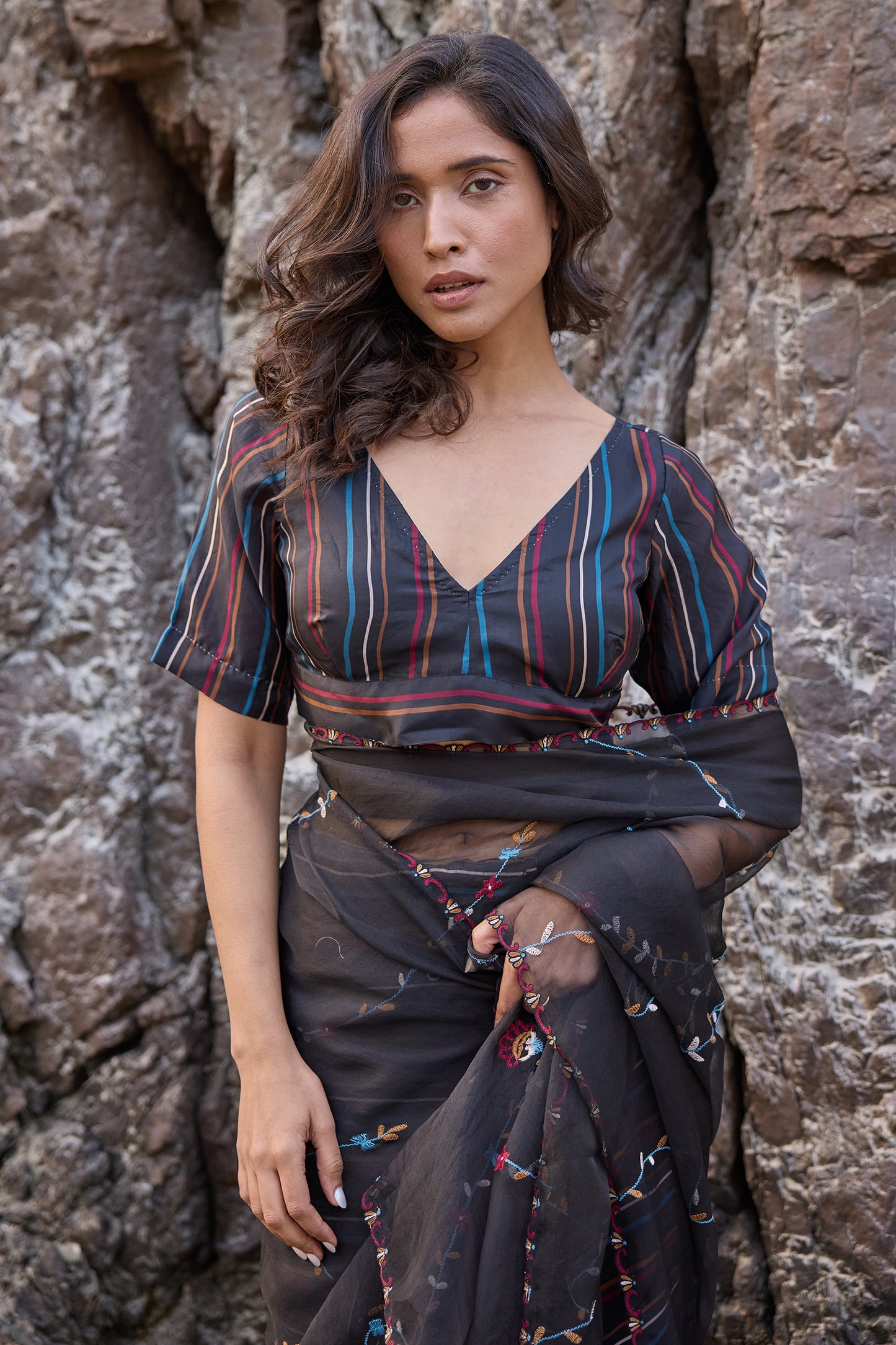 Back open blouse