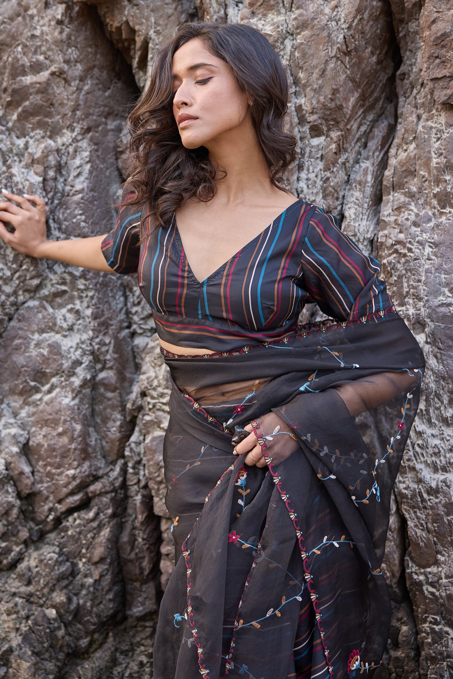 Back open blouse