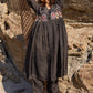 Silk organza block printed striper dupatta