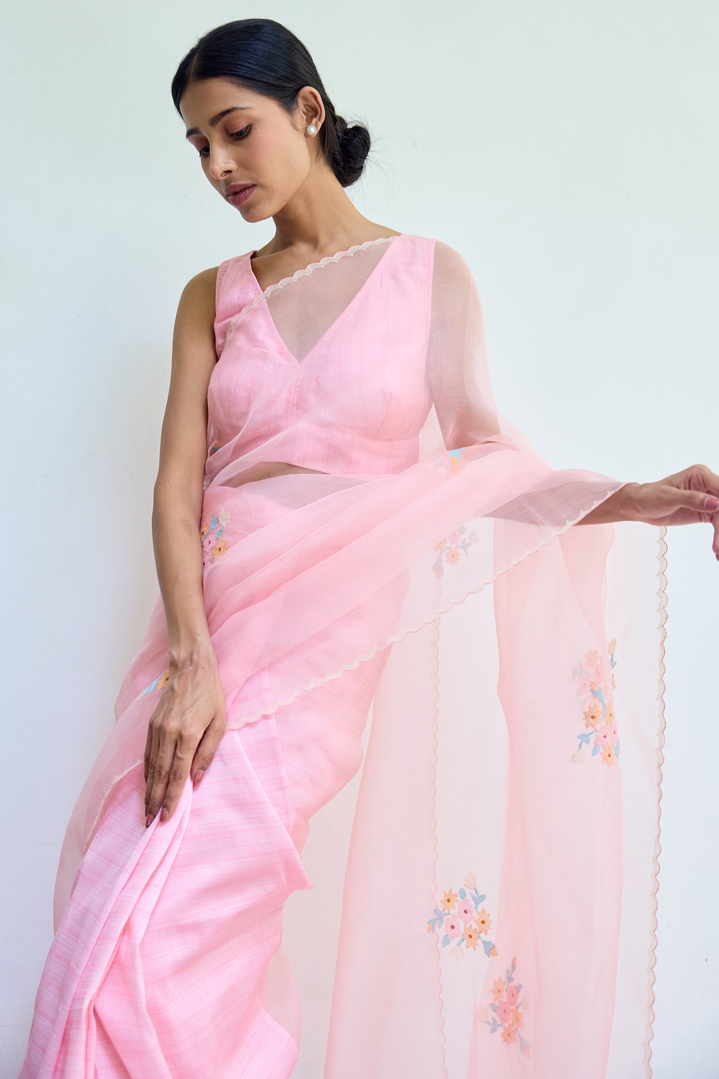 Silk organza saree