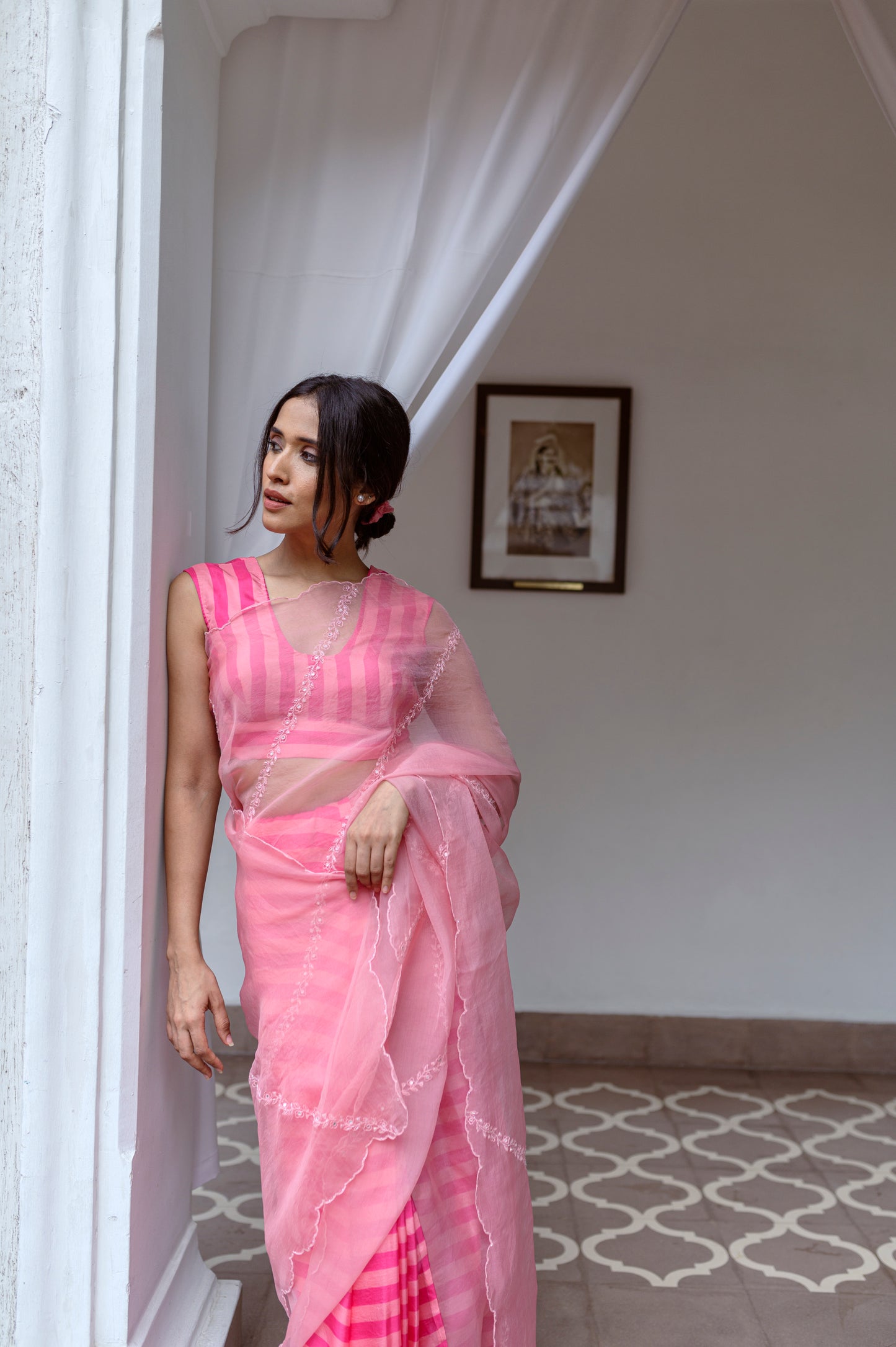 Silk organza saree