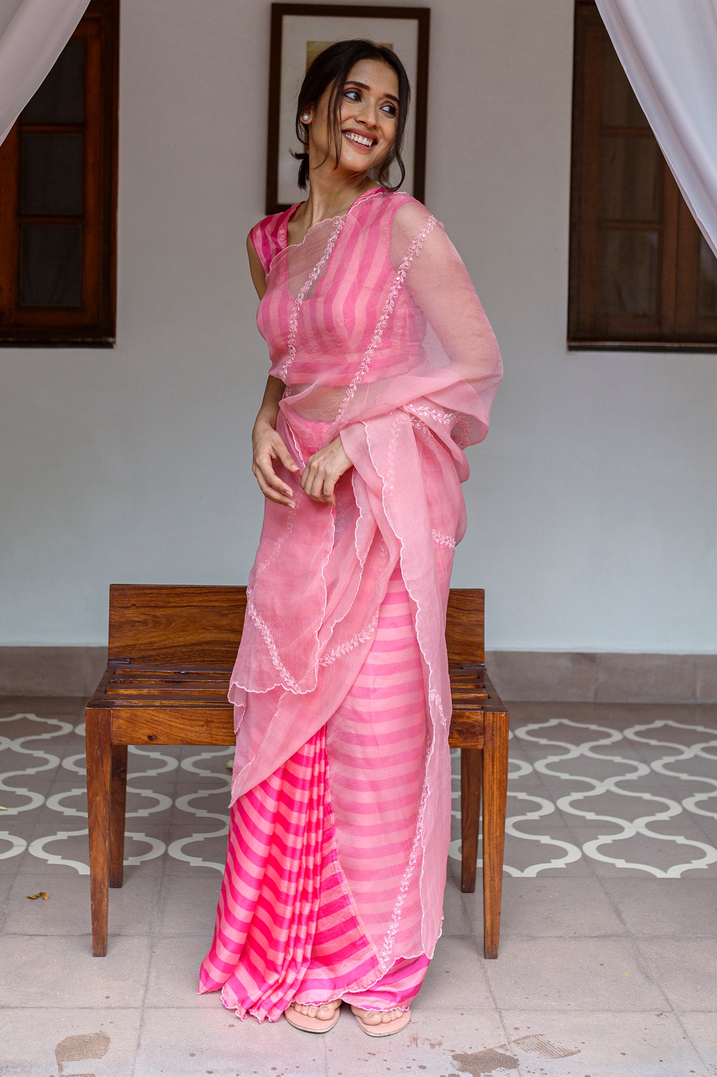 Silk organza saree