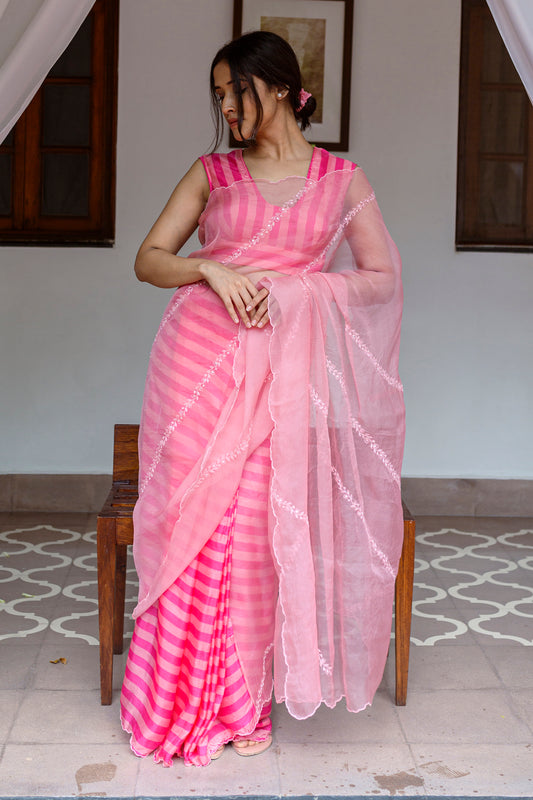 Silk organza saree