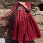 Silk organza block printed striper dupatta