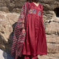Silk organza block printed striper dupatta
