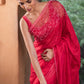 Silk organza embroidered saree