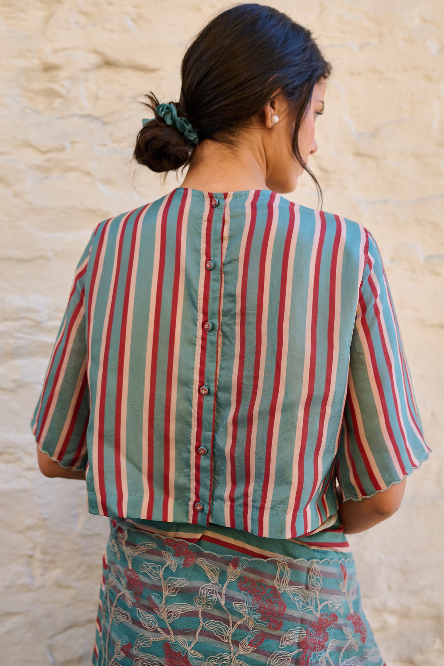 Striper viscose tabby blouse